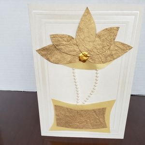 Handmade art card - Gold lotus